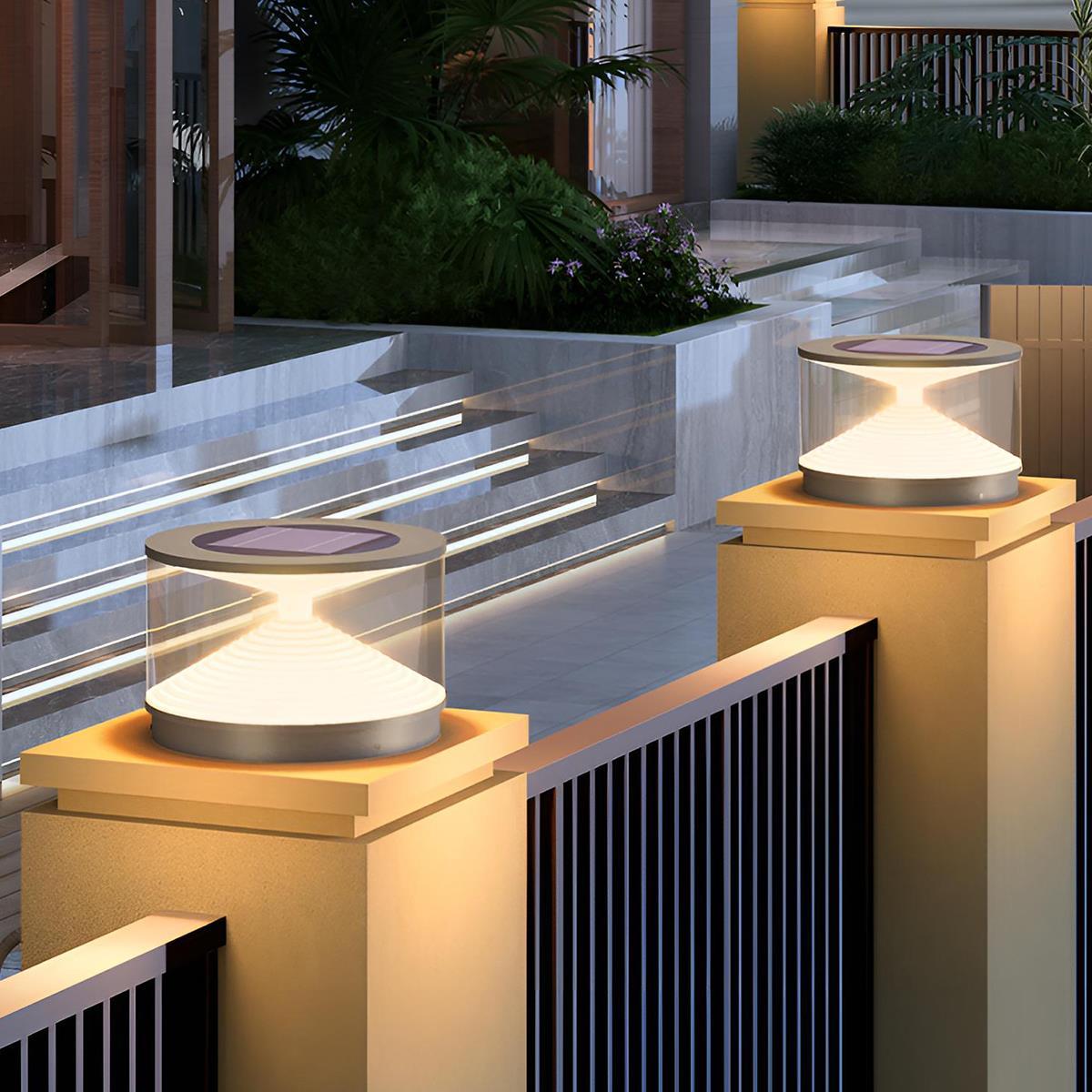 Gray Waterproof Hourglass Outdoor Post Lights