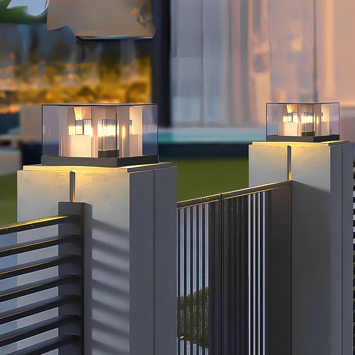 Modern Square Waterproof LED Outdoor Post Lights