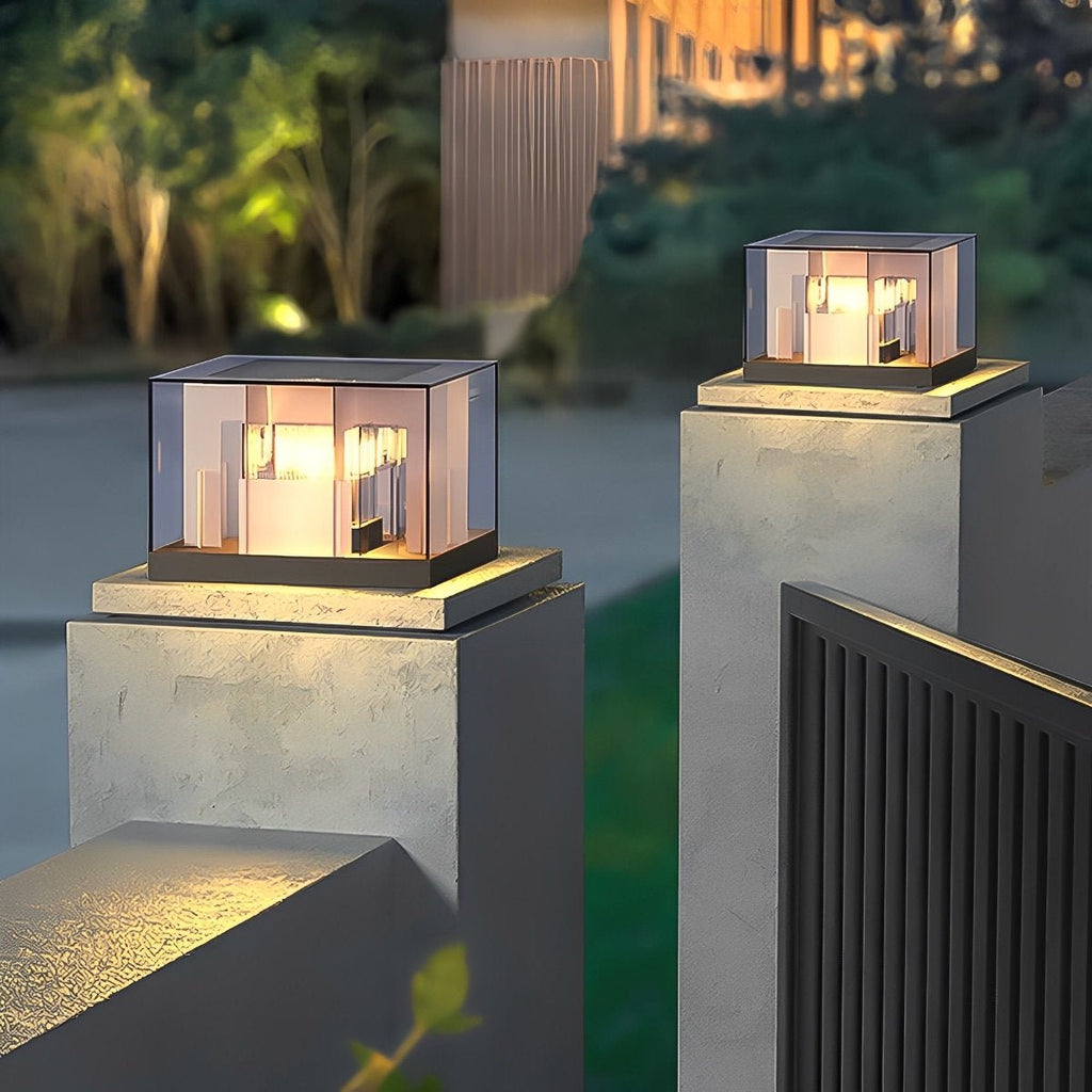 Modern Square Waterproof LED Outdoor Post Lights