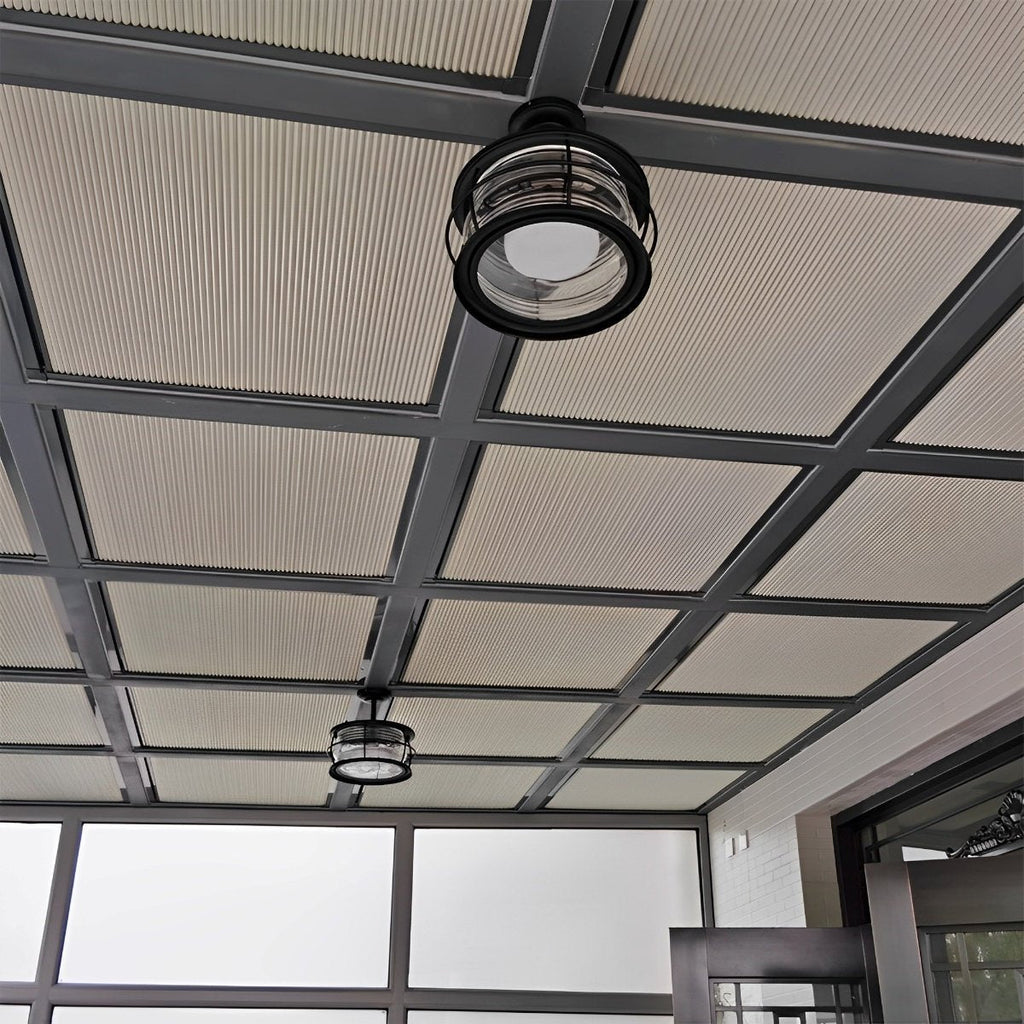 Rustic Modern Super Bright Black Round Outdoor Ceiling Lights