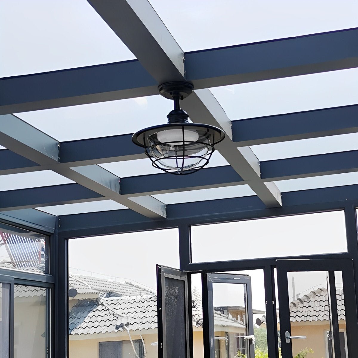 Rustic Modern Super Bright Black Round Outdoor Ceiling Lights