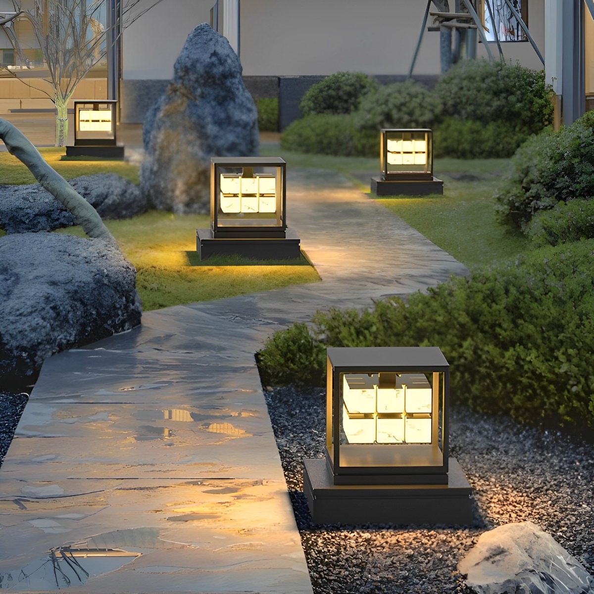 Square LED Waterproof Modern Outdoor Deck Lights Pillar Light Post Caps Lights