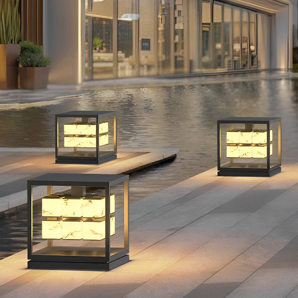Square LED Waterproof Modern Outdoor Deck Lights Pillar Light Post Caps Lights