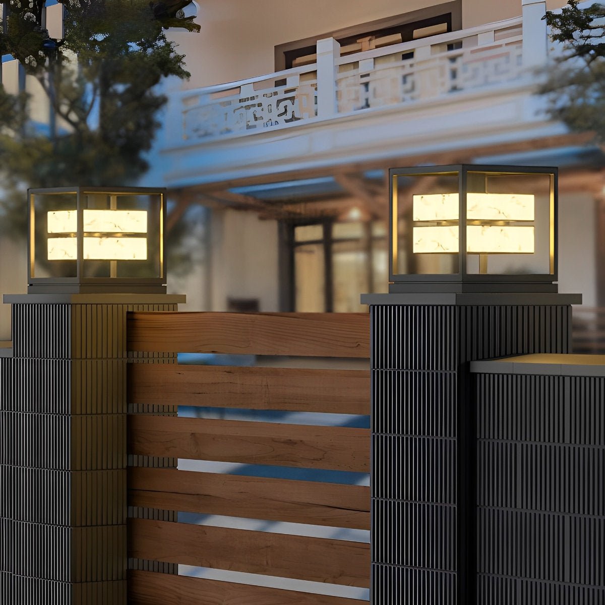 Square LED Waterproof Modern Outdoor Deck Lights Pillar Light Post Caps Lights