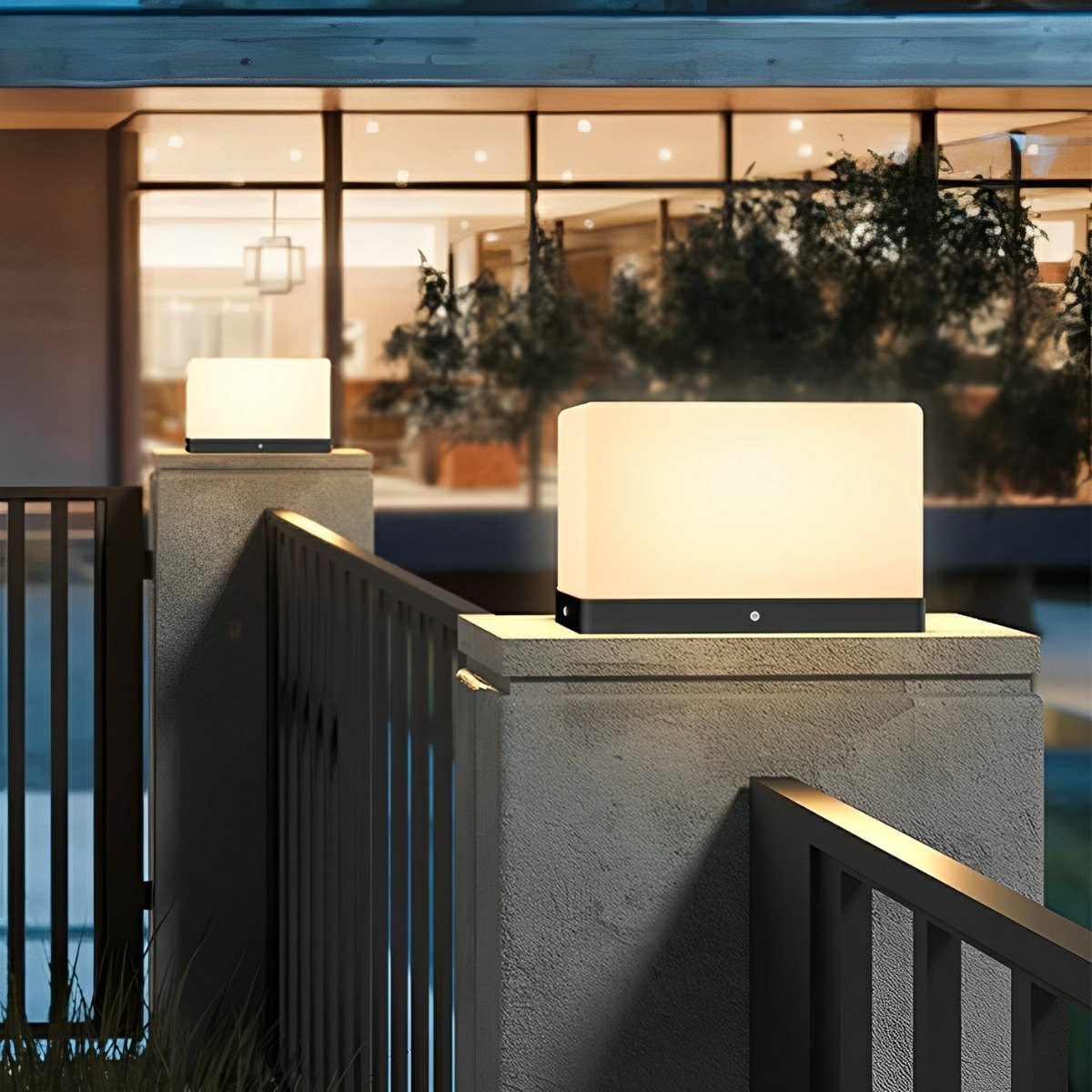 Waterproof Modern Square LED Outdoor Post Lights