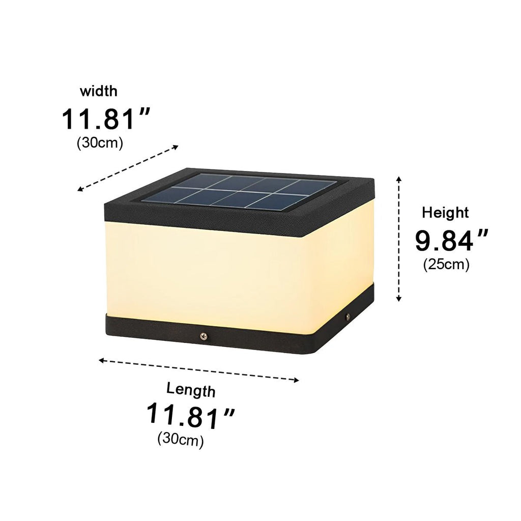 Waterproof Solar Square Cubes Outdoor LED Post Light