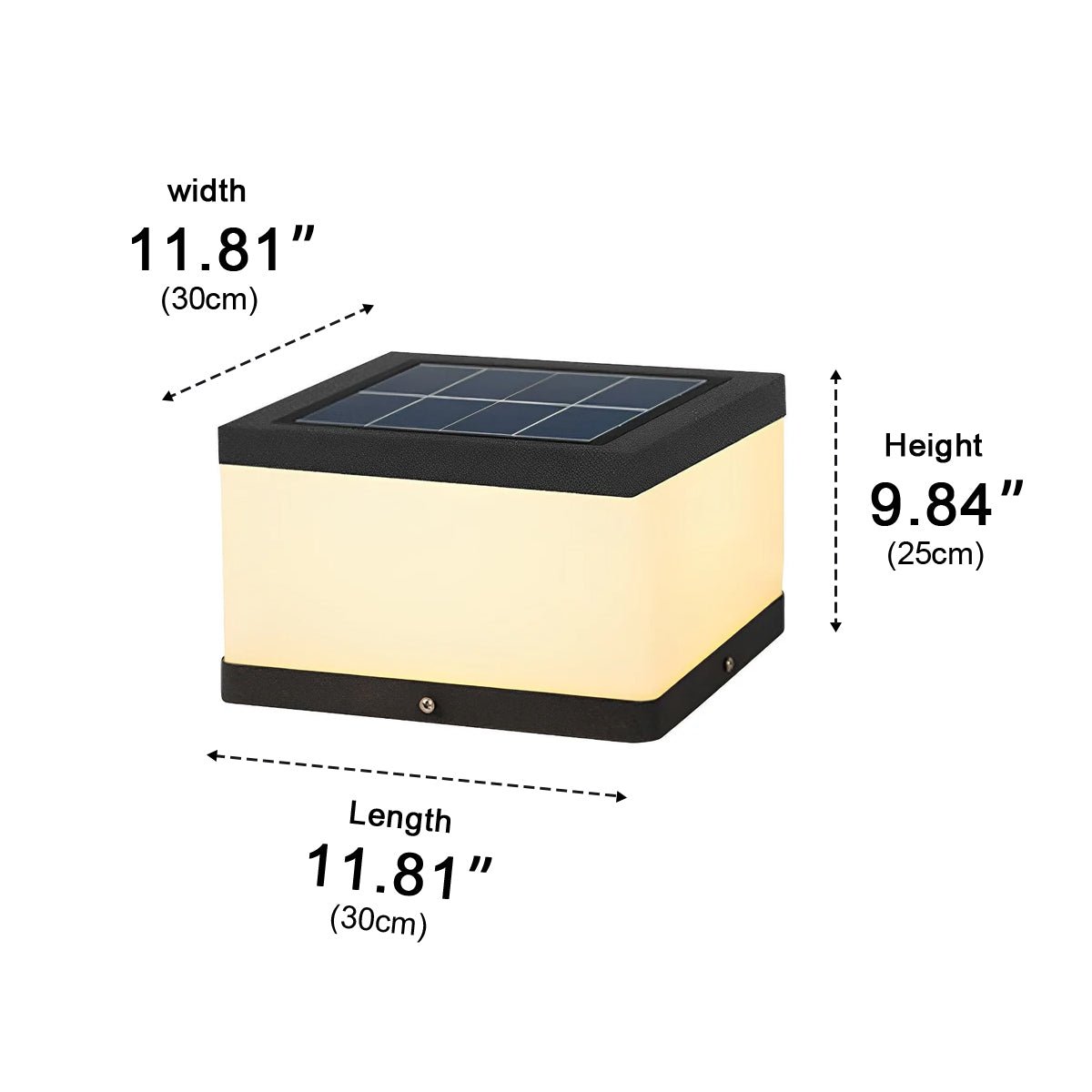 Waterproof Solar Square Cubes Outdoor LED Post Light