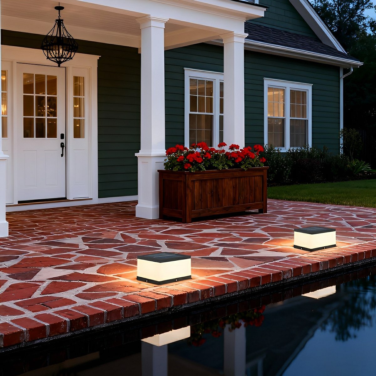 Waterproof Solar Square Cubes Outdoor LED Post Light